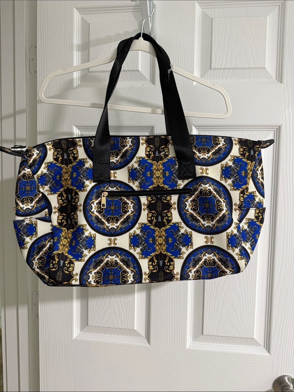 Alice and Olivia Blue & Black Patterned Women's Tote Bag